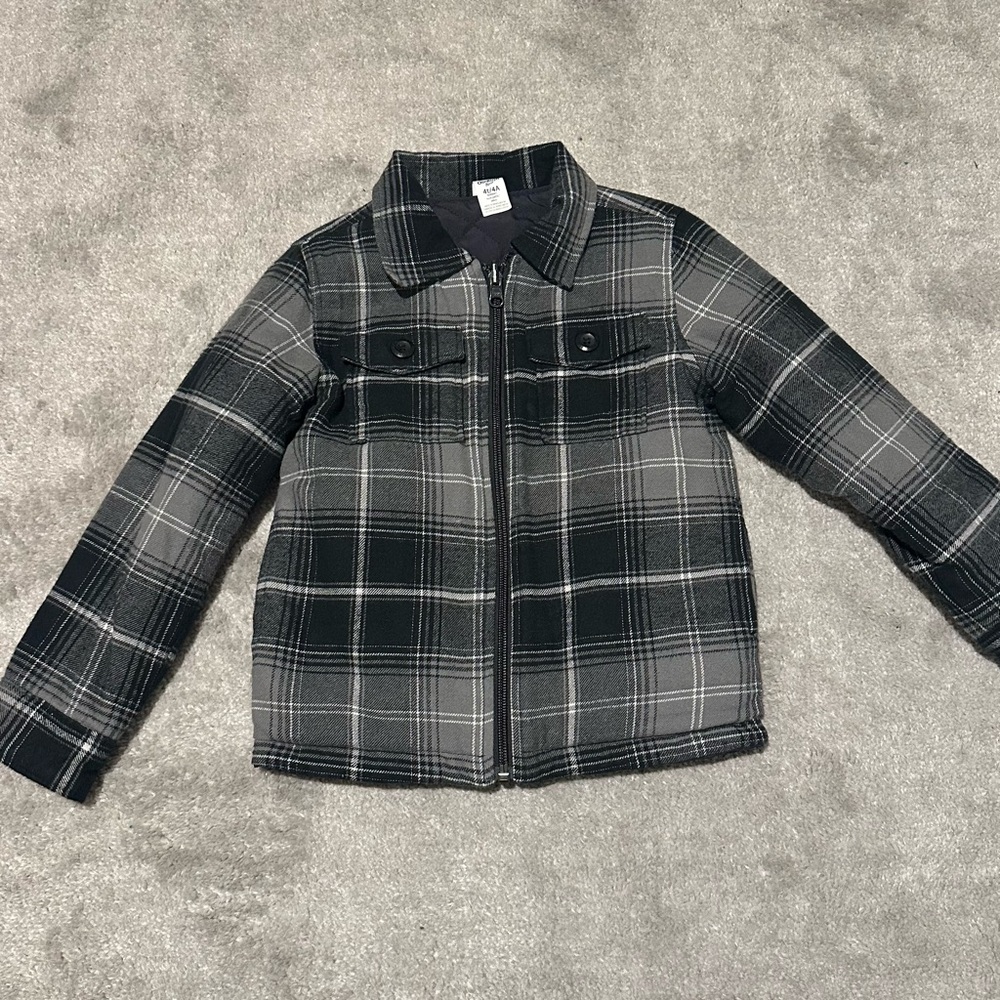 Carter's Toddler Boy 4T Black and Gray Checkered Blazer Shacket Jacket